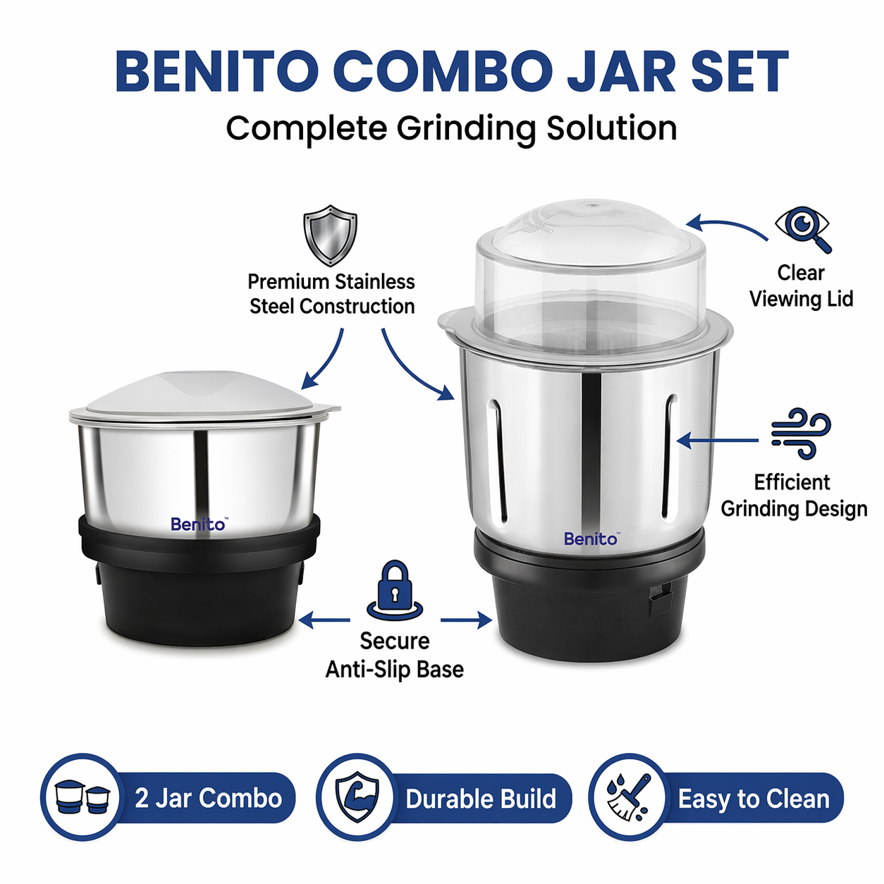 Combo 200ml - 600ml Stainless Steel Chutney Jar.